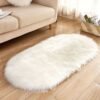 Dexim Carbon Oval & Fluffy Faux Sheepskin Fur Rug