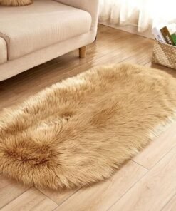 Dexim Carbon Oval & Fluffy Faux Sheepskin Fur Rug