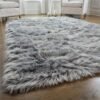 Fluffy Sheepskin Fur Center Rug