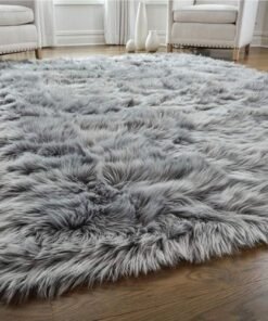 Fluffy Sheepskin Fur Center Rug