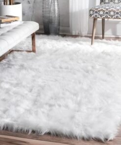 Fluffy Sheepskin Fur Center Rug
