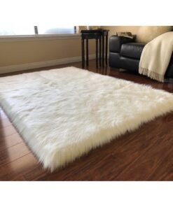Fluffy Sheepskin Fur Center Rug
