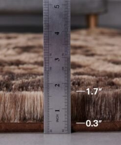Shag Area Rug, 4'x6' Tie-Dyed Coffee Living Room Rug